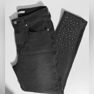 Levi’s Grey Studded High Rise Skinny Jeans 29 x 28